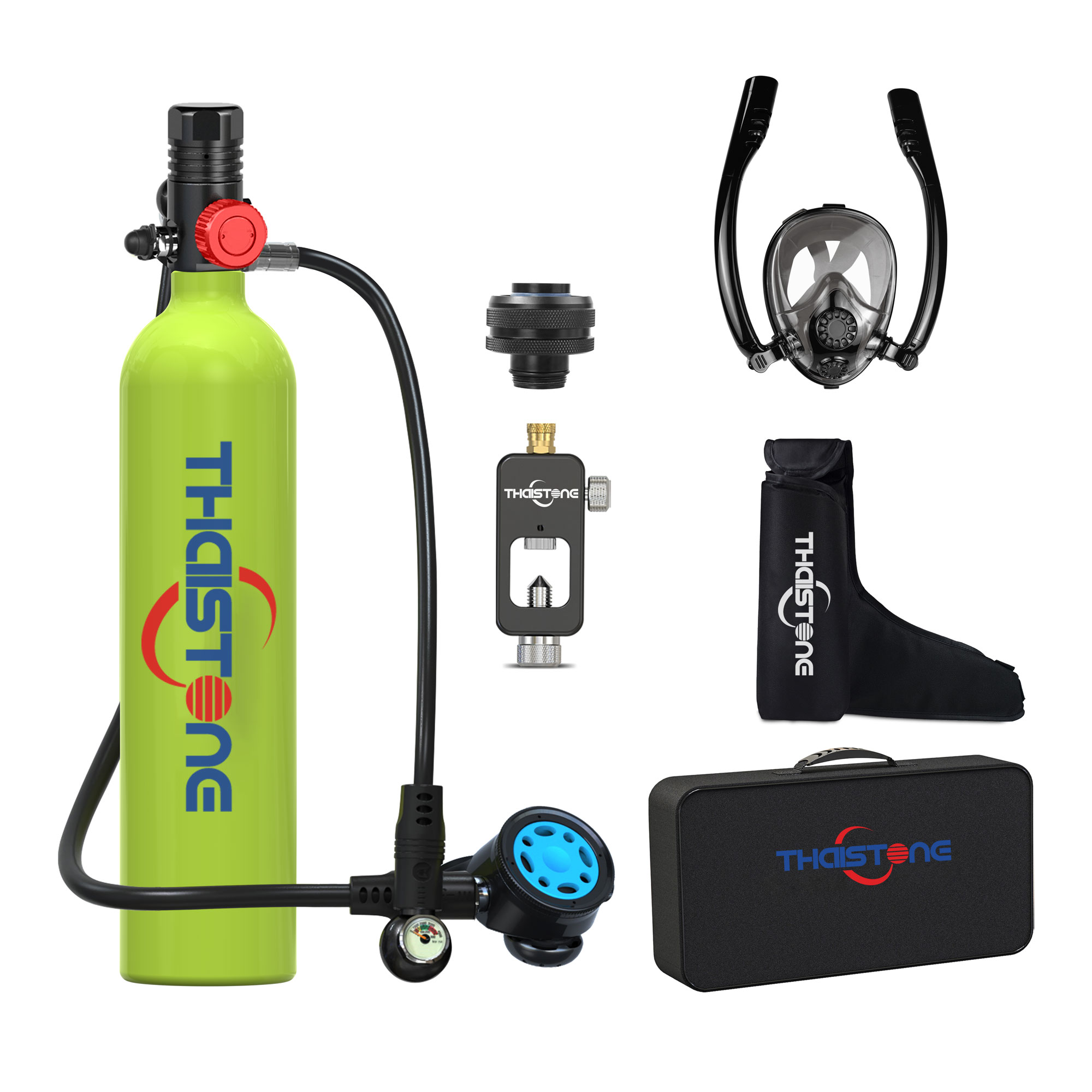 Sports Equipment Air China - Thaistone 1L Tauchflasche mit Tauchmaske Schnorchel-Sauerstoffzylinder