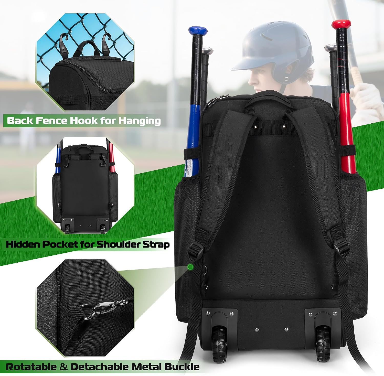 Rollender Baseball-Rucksack mi – Sports Equipment Bat Bewertung und Preis